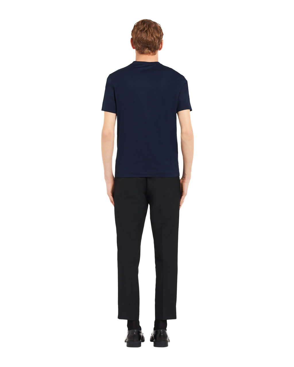 Prada Stretch Algodon T-shirt Azul Marino | 20493-LBPC