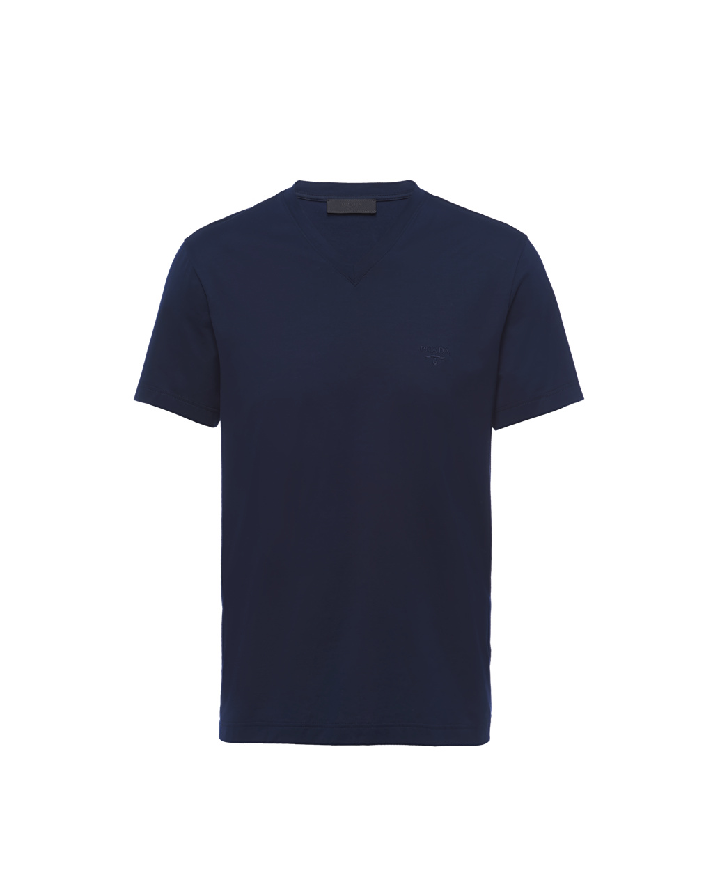 Prada Stretch Algodon T-shirt Azul Marino | 20493-LBPC