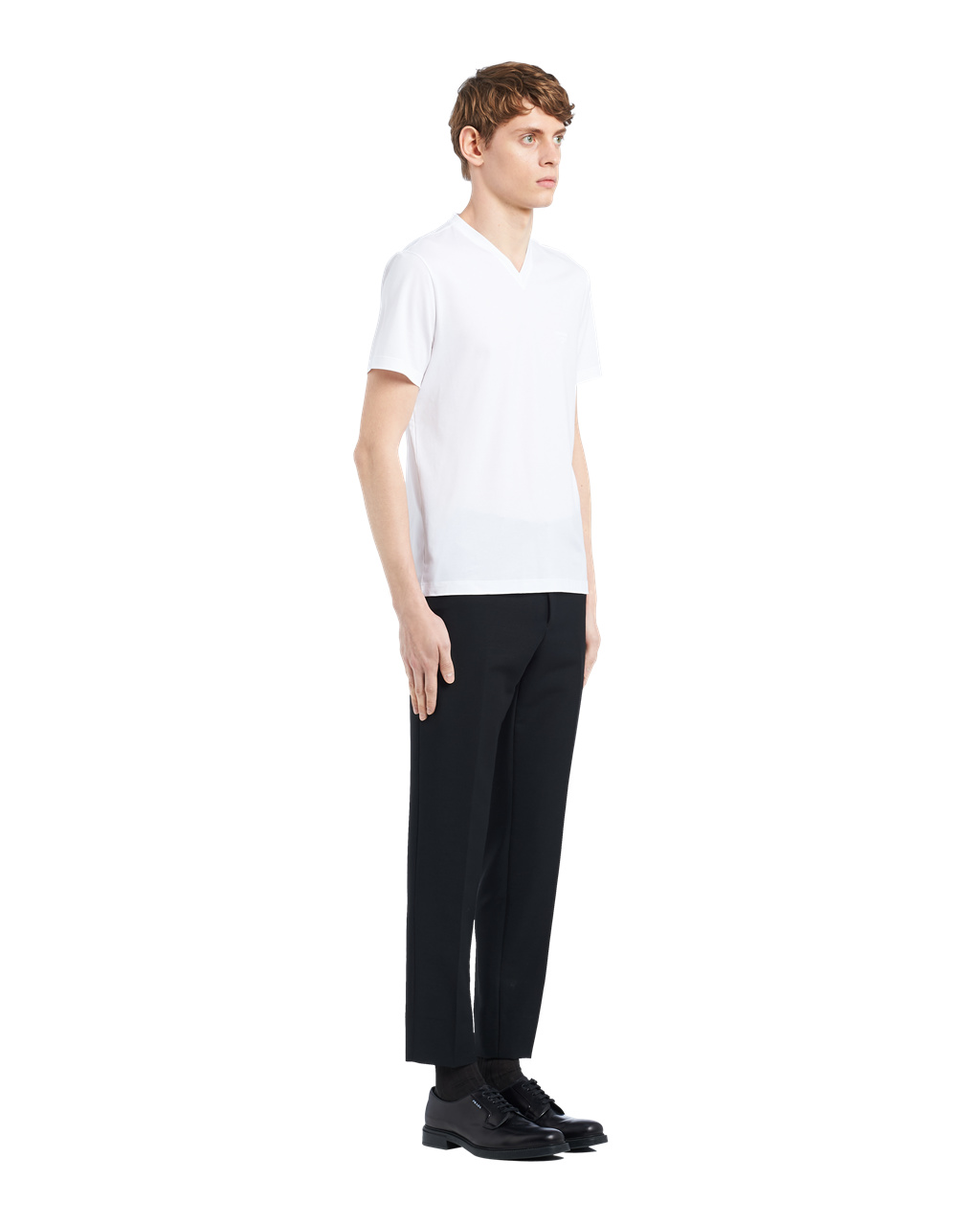 Prada Stretch Algodon T-shirt Blancas | 45319-WLTQ