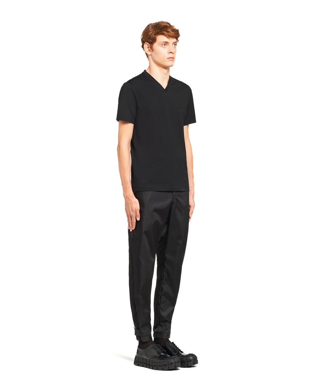 Prada Stretch Algodon T-shirt Negras | 13479-INAR