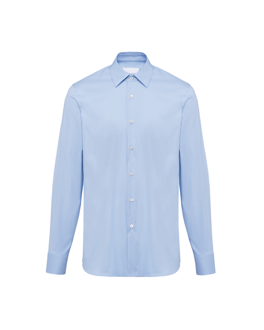 Prada Stretch Poplin Shirt Azul Marino | 01752-ZBKS