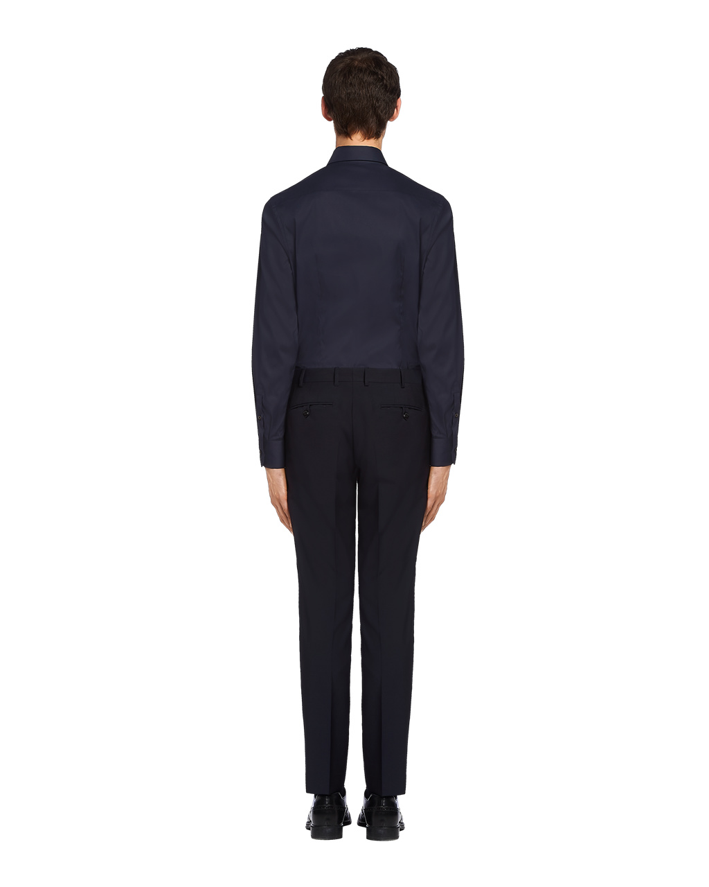 Prada Stretch Poplin Shirt Azul Marino | 51894-LTDS