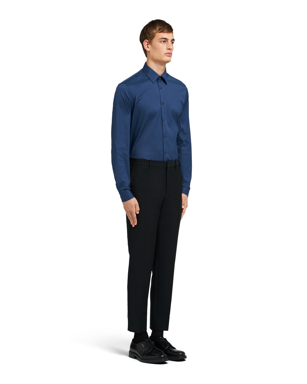 Prada Stretch Poplin Shirt Azules | 80926-CPHB