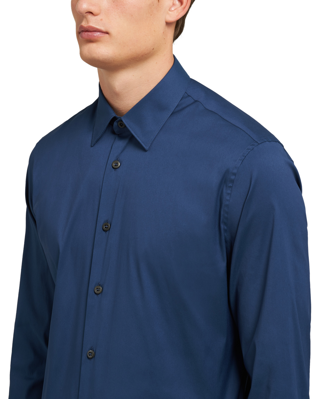 Prada Stretch Poplin Shirt Azules | 80926-CPHB