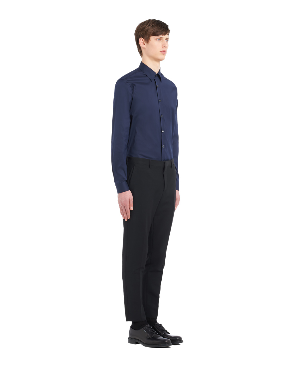 Prada Stretch Poplin Shirt Azules | 92156-APWI