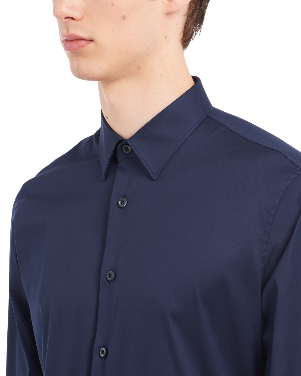 Prada Stretch Poplin Shirt Azules | 92156-APWI