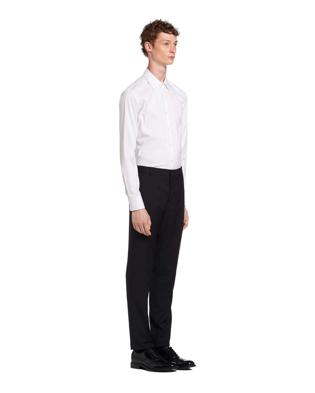 Prada Stretch Poplin Shirt Blancas | 79264-YWTZ