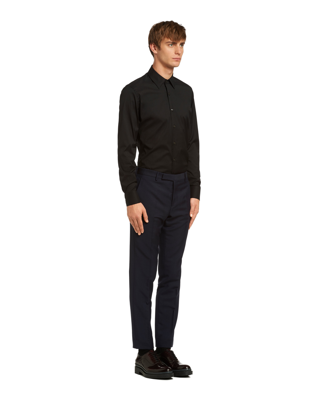 Prada Stretch Poplin Shirt Negras | 38605-KPNO