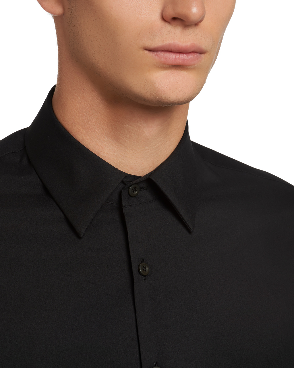 Prada Stretch Poplin Shirt Negras | 38605-KPNO