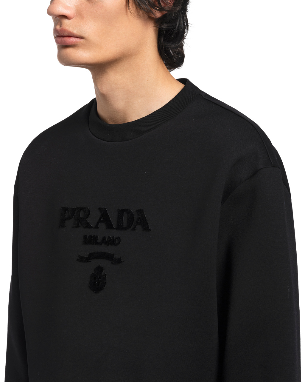 Prada Technical Algodon Sweatshirt Negras | 52837-QUEN