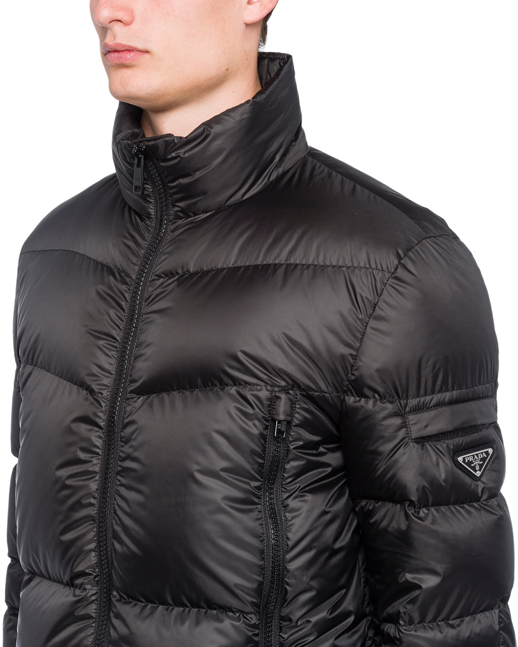 Prada Technical Eggshell Fabric Puffer Jacket Negras | 74185-OSRN