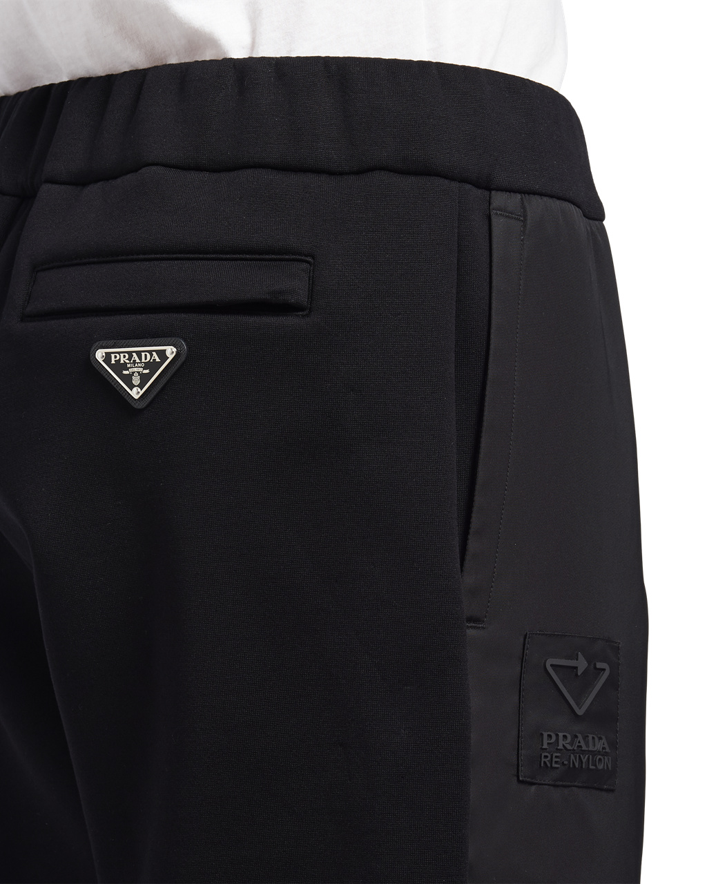 Prada Technical Fleece Trousers With Nylon Details Negras Negras | 45903-UQKX