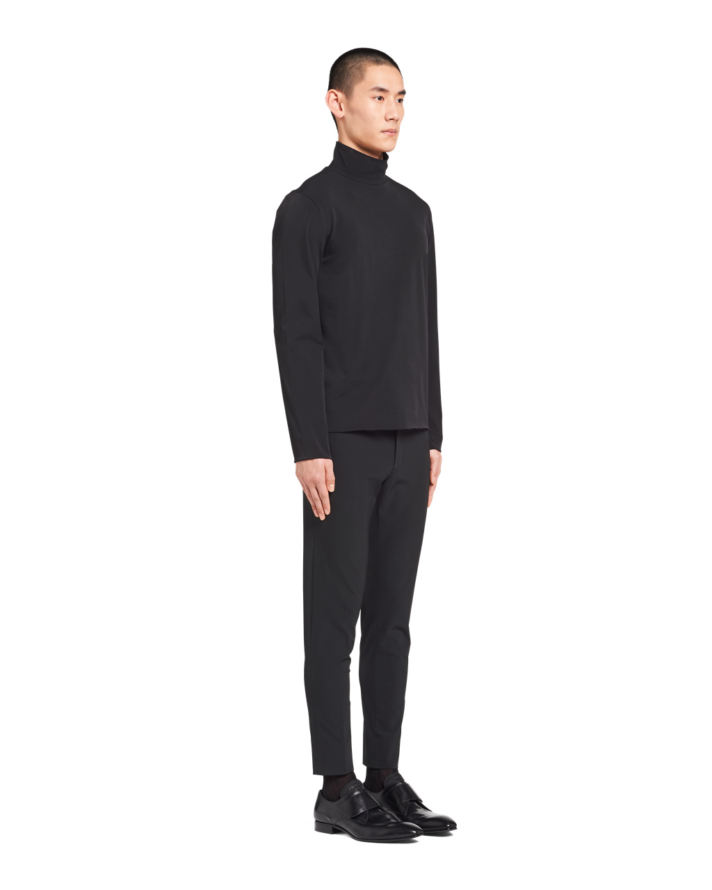 Prada Technical Jersey Mock Turtleneck Negras | 02619-DCTO