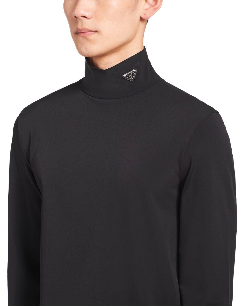 Prada Technical Jersey Mock Turtleneck Negras | 02619-DCTO