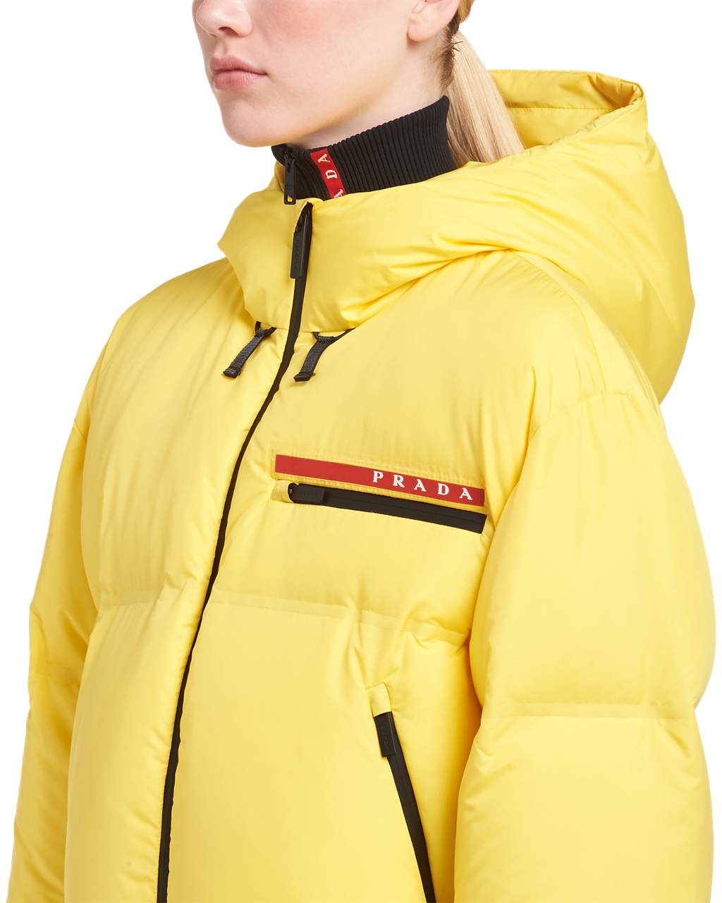 Prada Technical Nylon Puffer Jacket Amarillo | 70396-MTQY