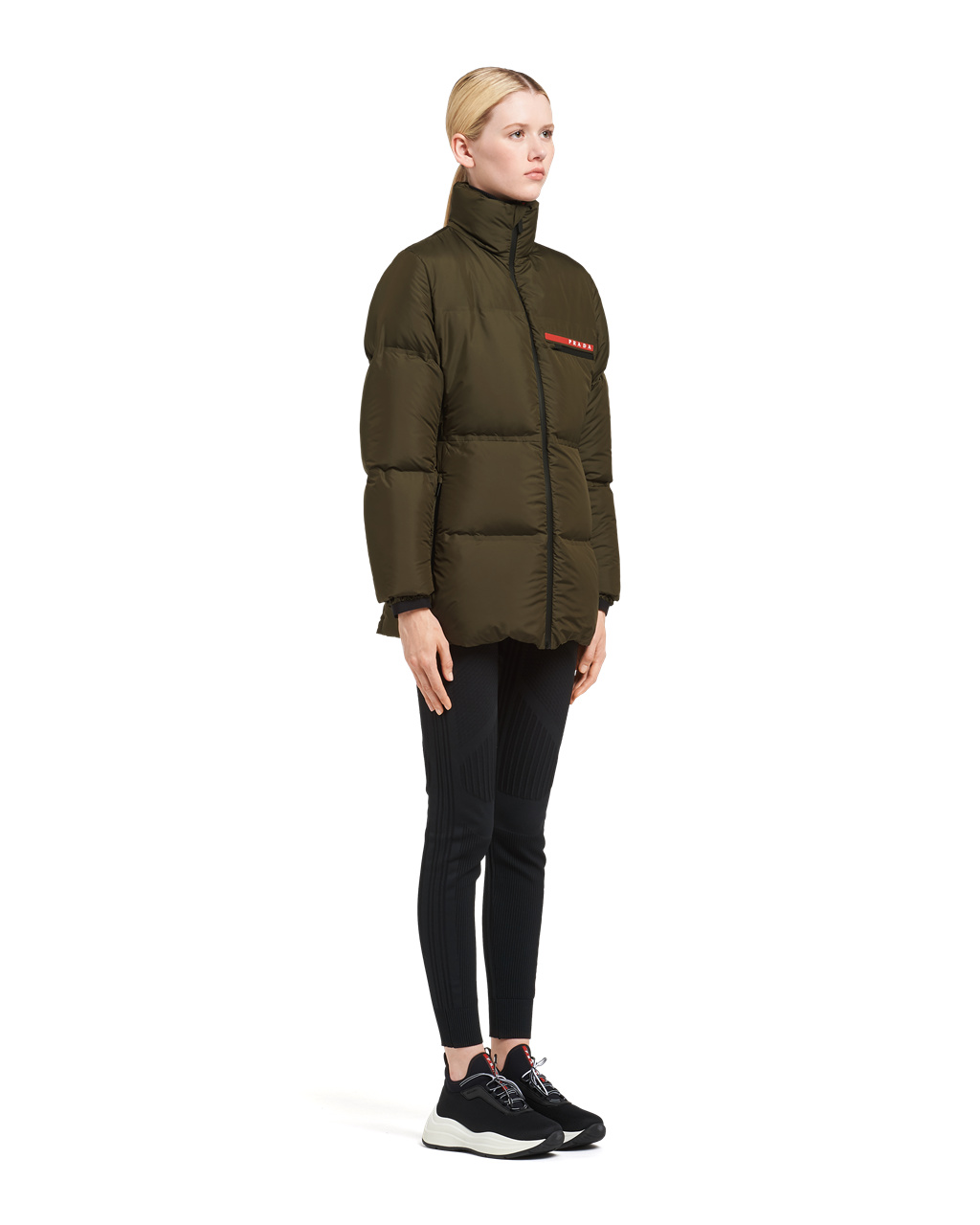 Prada Technical Nylon Puffer Jacket Verde | 15968-CIZX