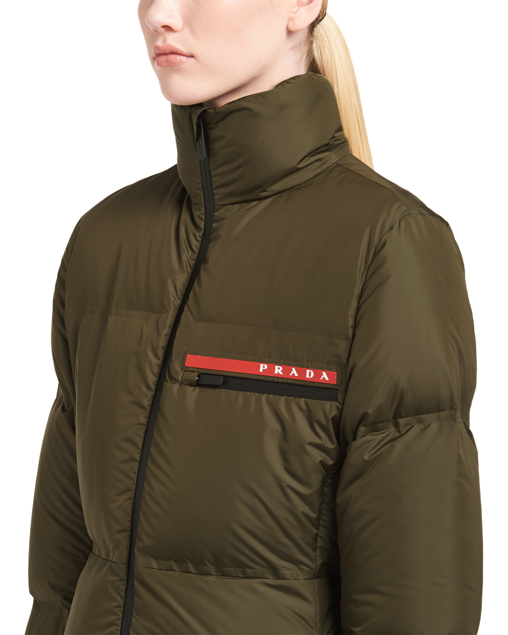 Prada Technical Nylon Puffer Jacket Verde | 15968-CIZX