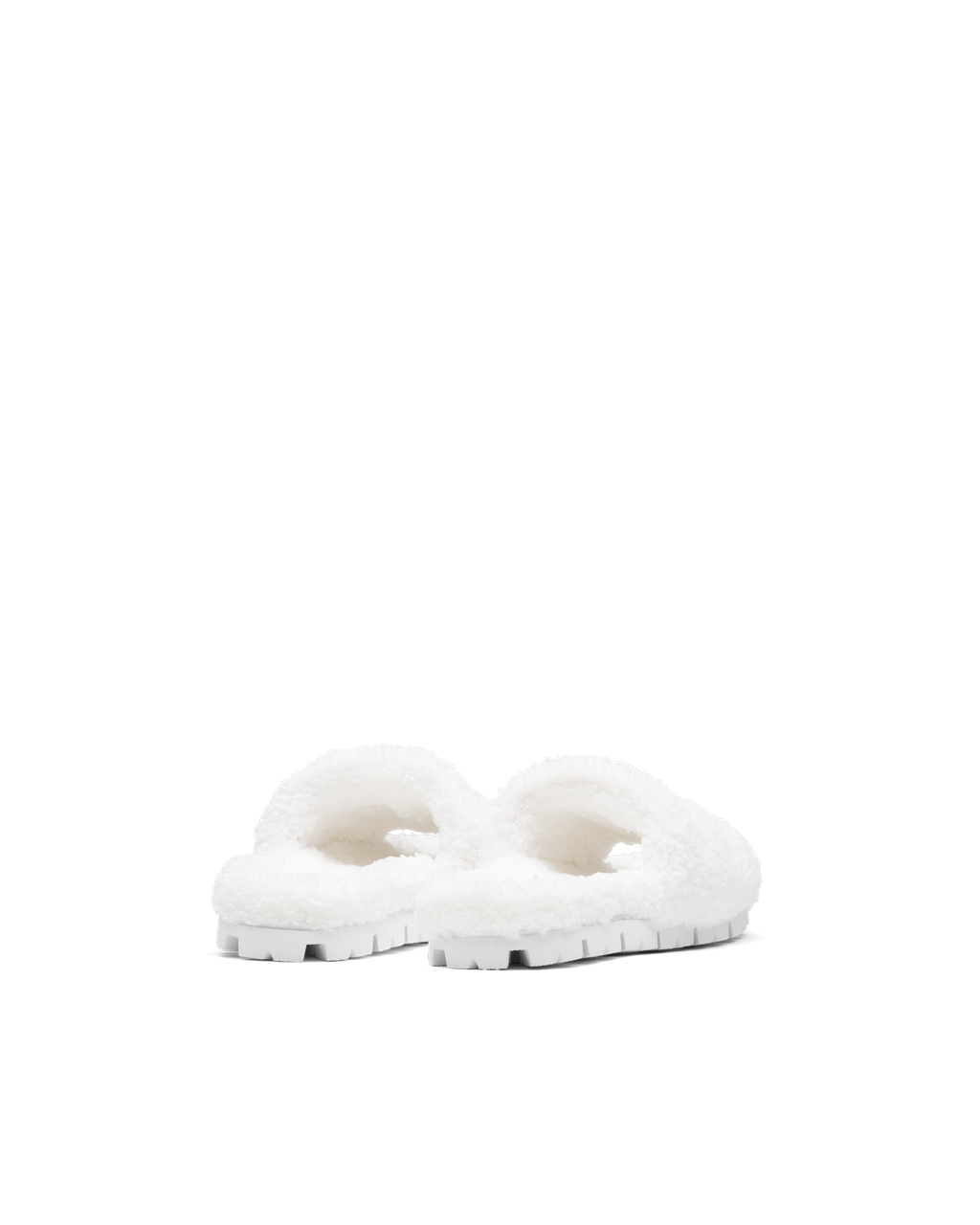 Prada Terry Cloth Slides Blancas Negras | 10264-UFPG