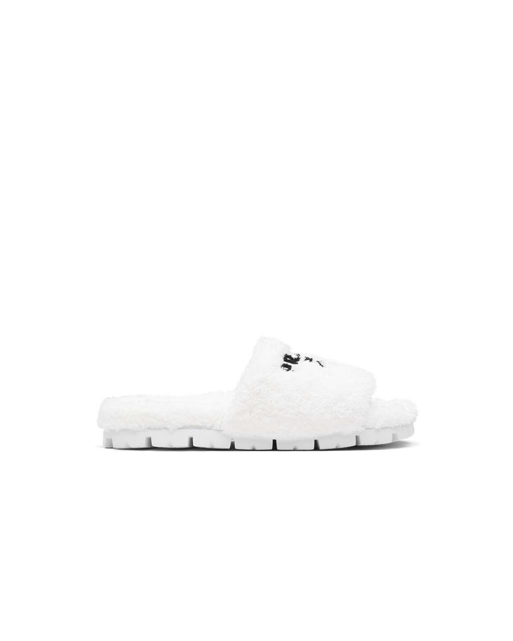 Prada Terry Cloth Slides Blancas Negras | 10264-UFPG