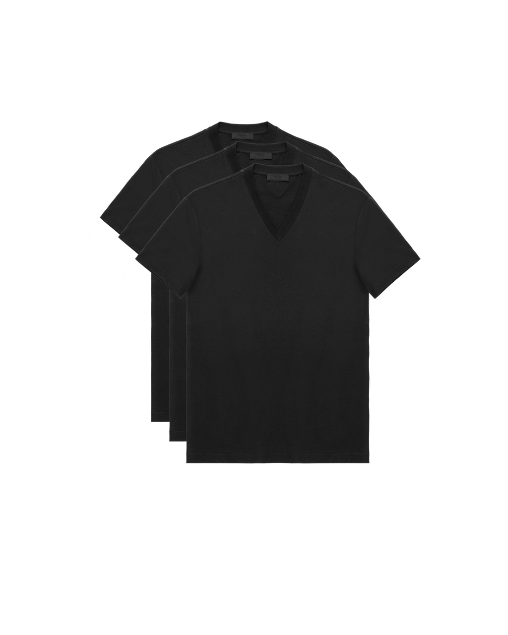 Prada Three Pack Algodon Jersey T-shirts Negras | 63021-JVEB