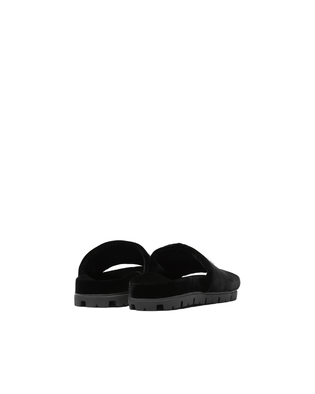 Prada Velvet Slides Negras | 16589-DKNP