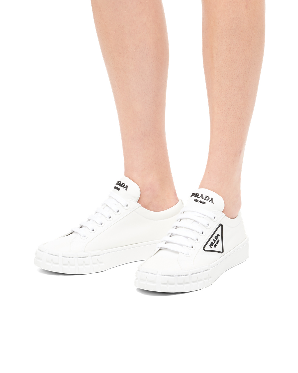 Prada Wheel Re-nylon Gabardine Sneakers Blancas | 09521-BMYE