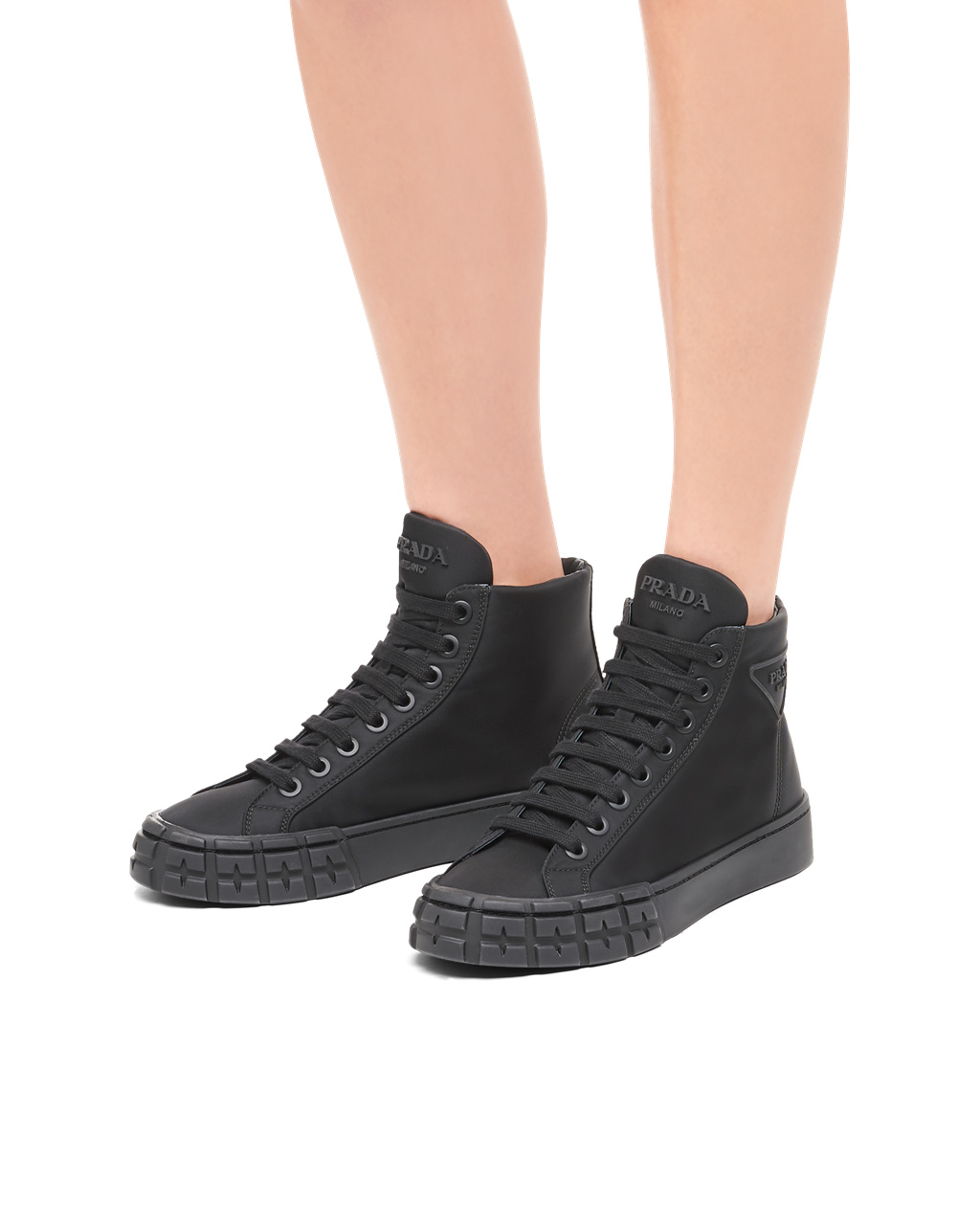 Prada Wheel Re-nylon Gabardine Sneakers Negras | 19028-KNJR