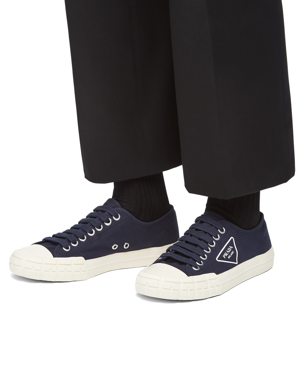 Prada Wheel Vulcanizzato Technical Fabric Sneakers Azules | 74183-XEUK