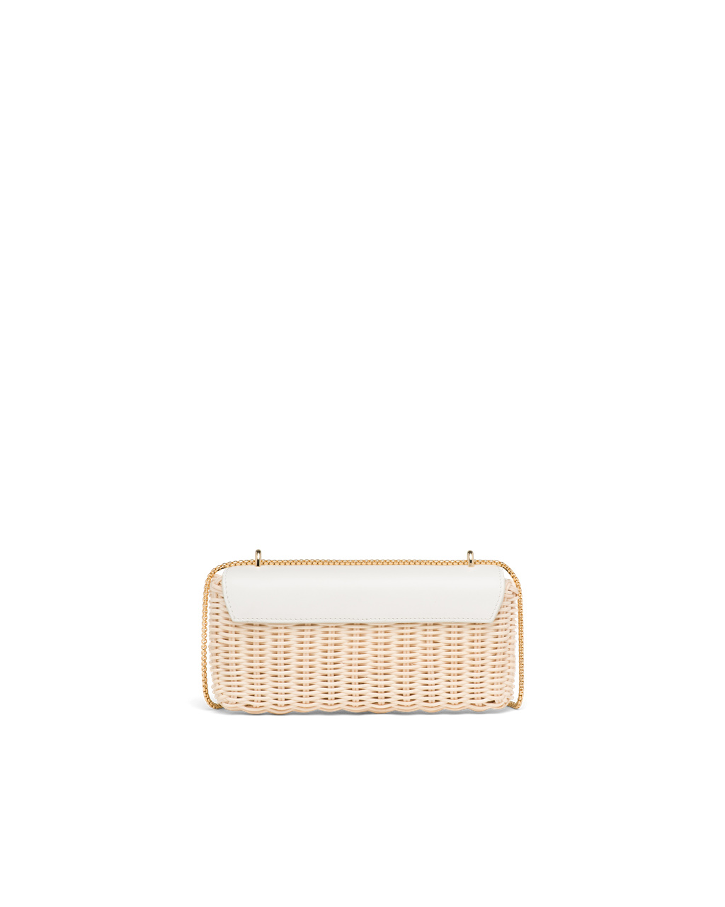 Prada Wicker And Cuero Mini-pouch Blancas | 26310-FHGV