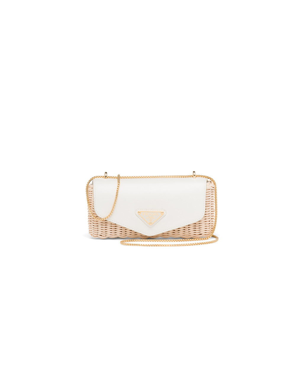 Prada Wicker And Cuero Mini-pouch Blancas | 26310-FHGV