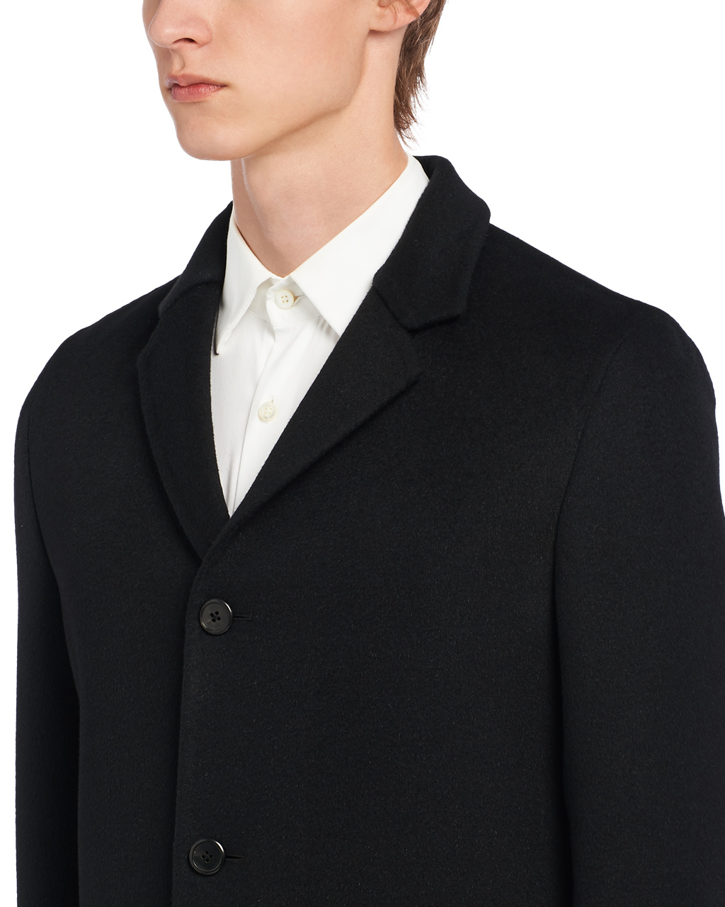 Prada Wool And Angora Coat Negras | 42351-ISMY