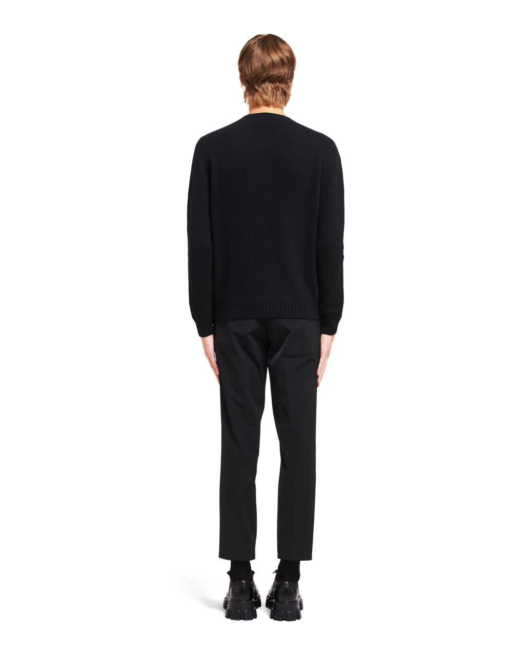 Prada Wool And Cashmere Crew-neck Sueter Negras | 53918-EMFV