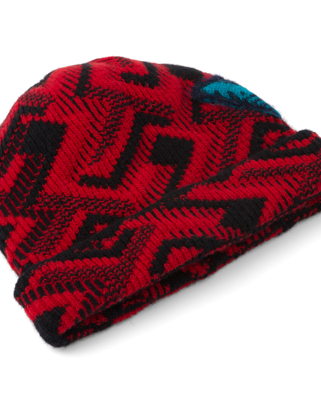 Prada Wool And Cashmere Jacquard Beanie Negras Rojas | 04839-FAEP