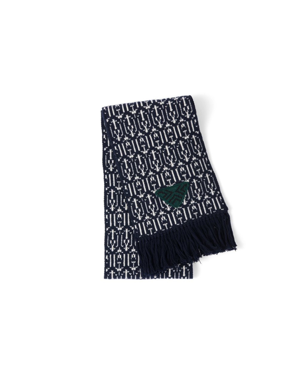 Prada Wool And Cashmere Jacquard Scarf Azul Marino | 91875-HYUF