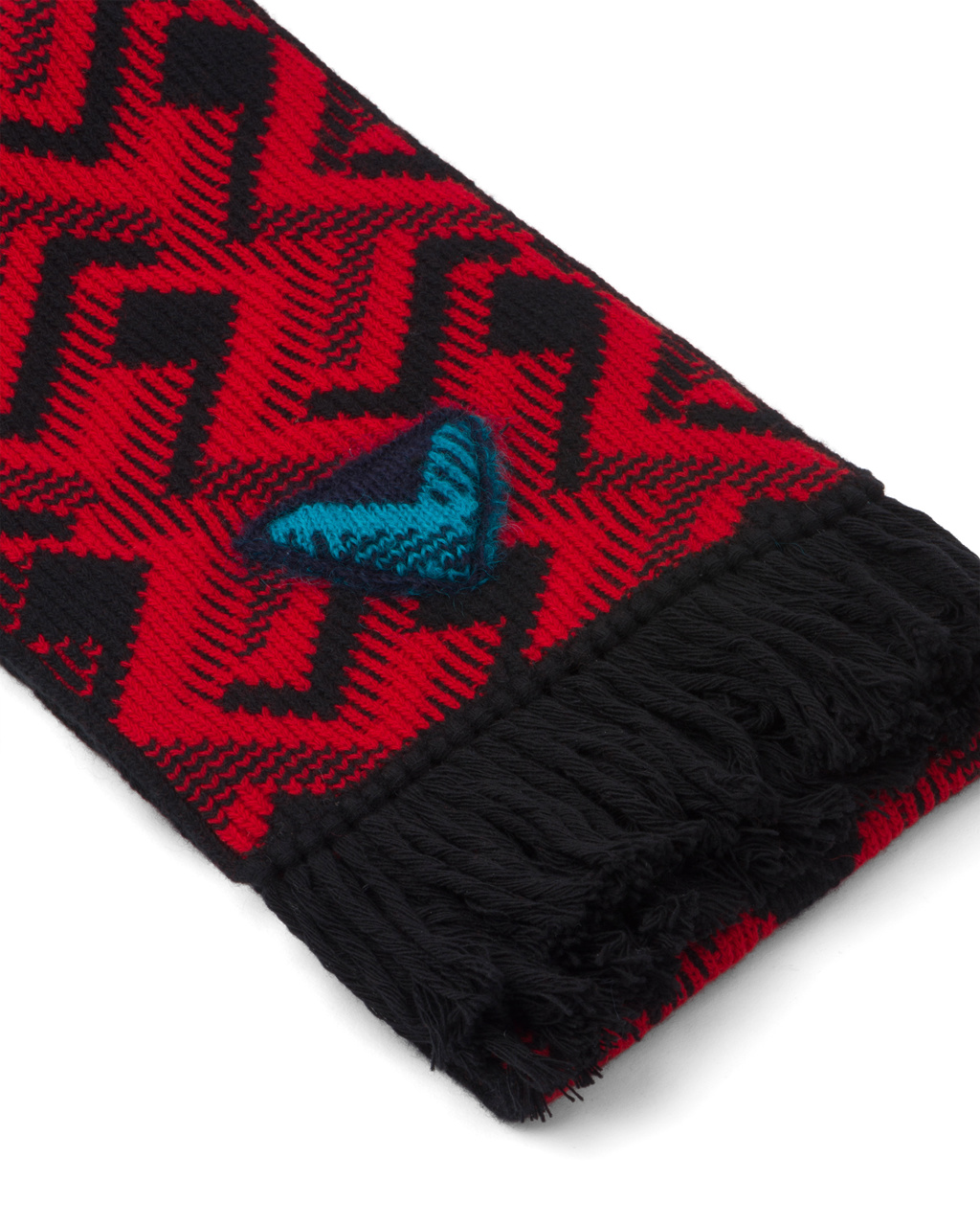 Prada Wool And Cashmere Jacquard Scarf Negras Rojas | 14305-PRWX