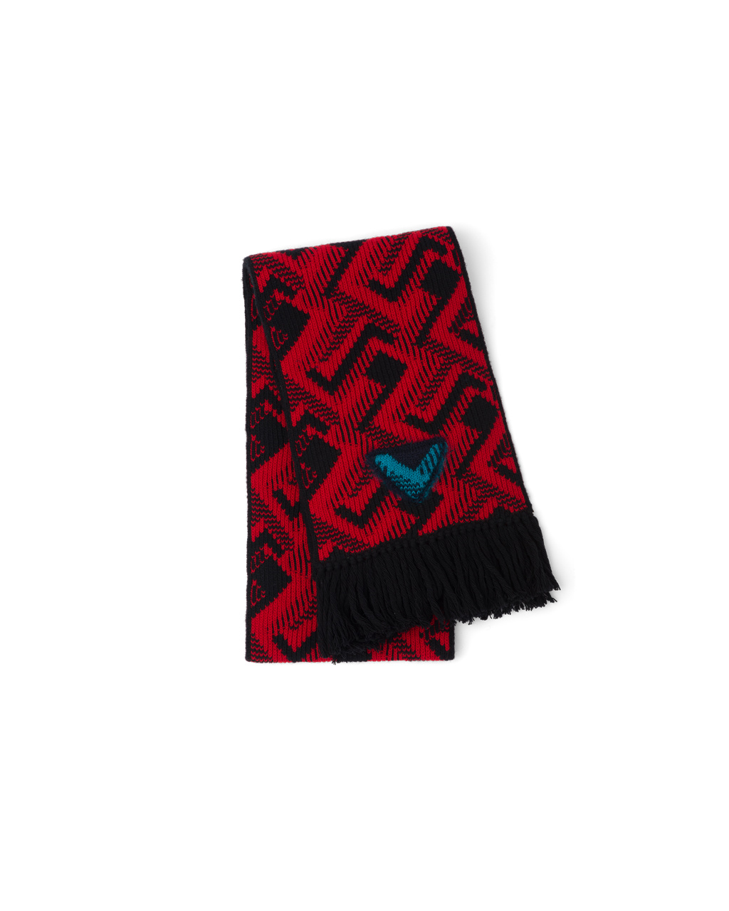 Prada Wool And Cashmere Jacquard Scarf Negras Rojas | 14305-PRWX