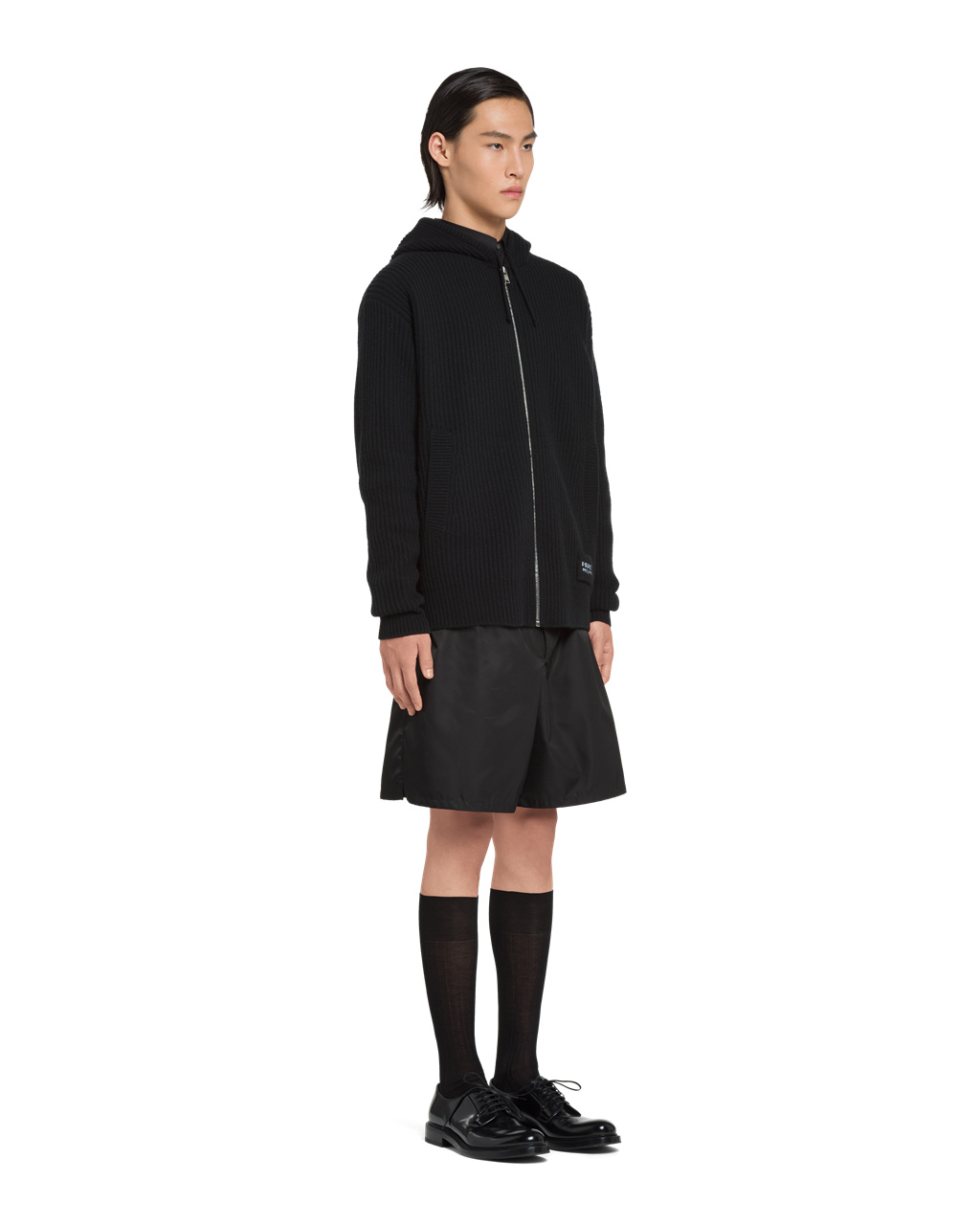 Prada Wool And Cashmere Knit Hoodie Negras | 19408-ZMYW