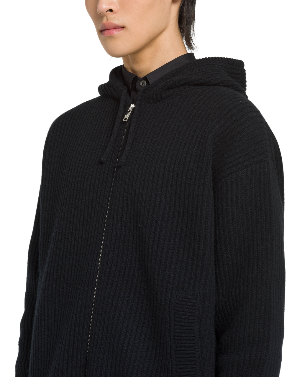 Prada Wool And Cashmere Knit Hoodie Negras | 19408-ZMYW