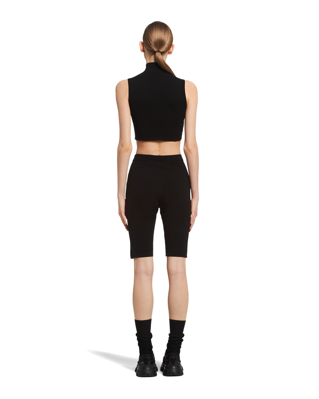 Prada Wool And Viscose Turtleneck Crop Top Negras | 34257-UNAX