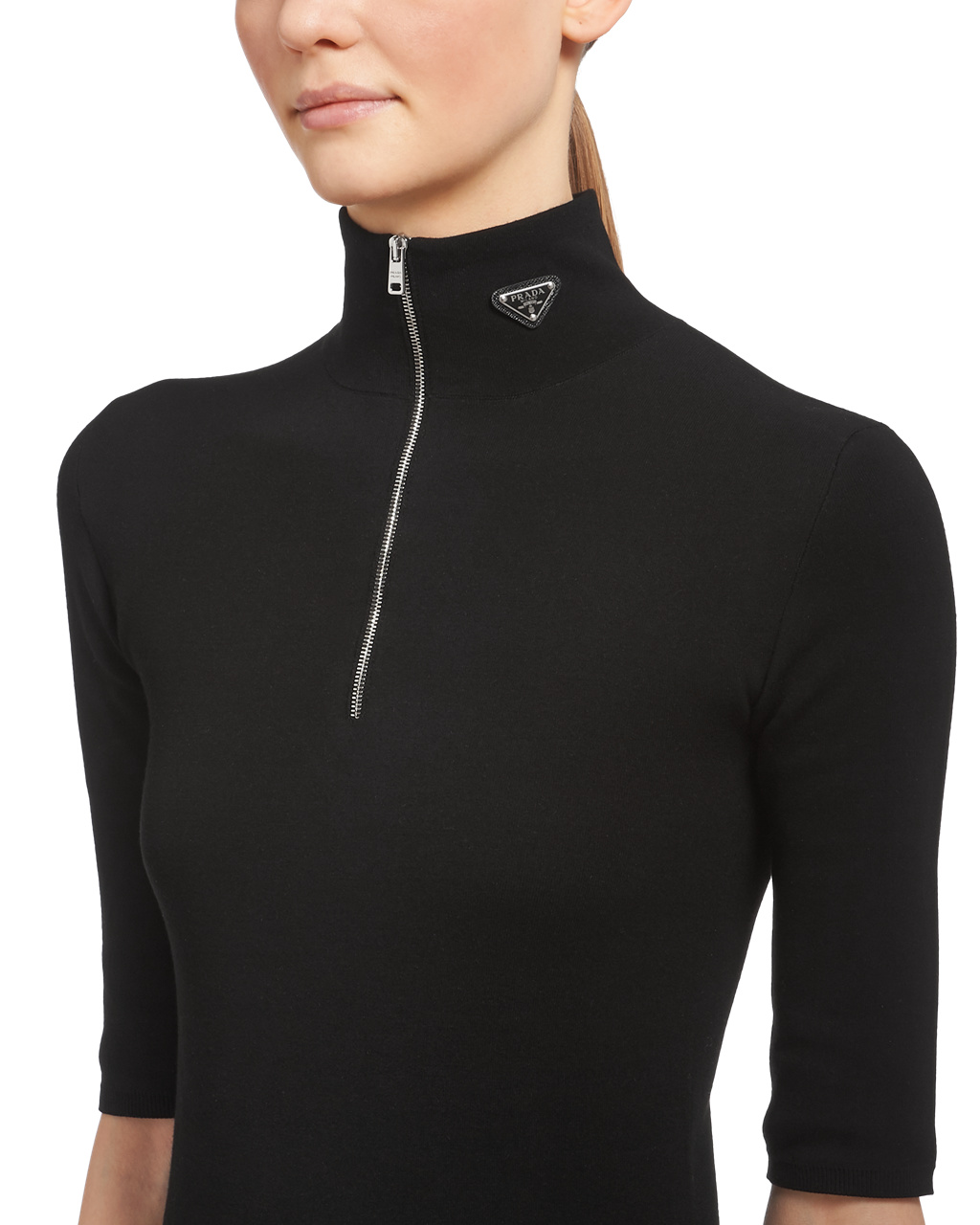 Prada Wool And Viscose Turtleneck Sueter Negras | 27081-SIKR