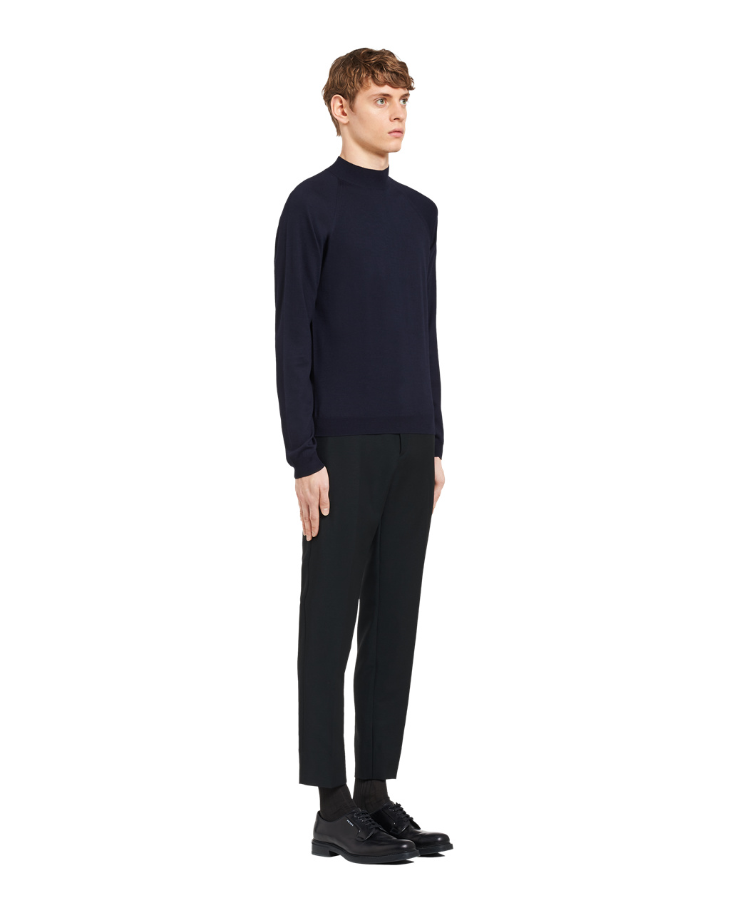 Prada Worsted Wool Turtleneck Sueter Azul Marino | 29538-JKWV