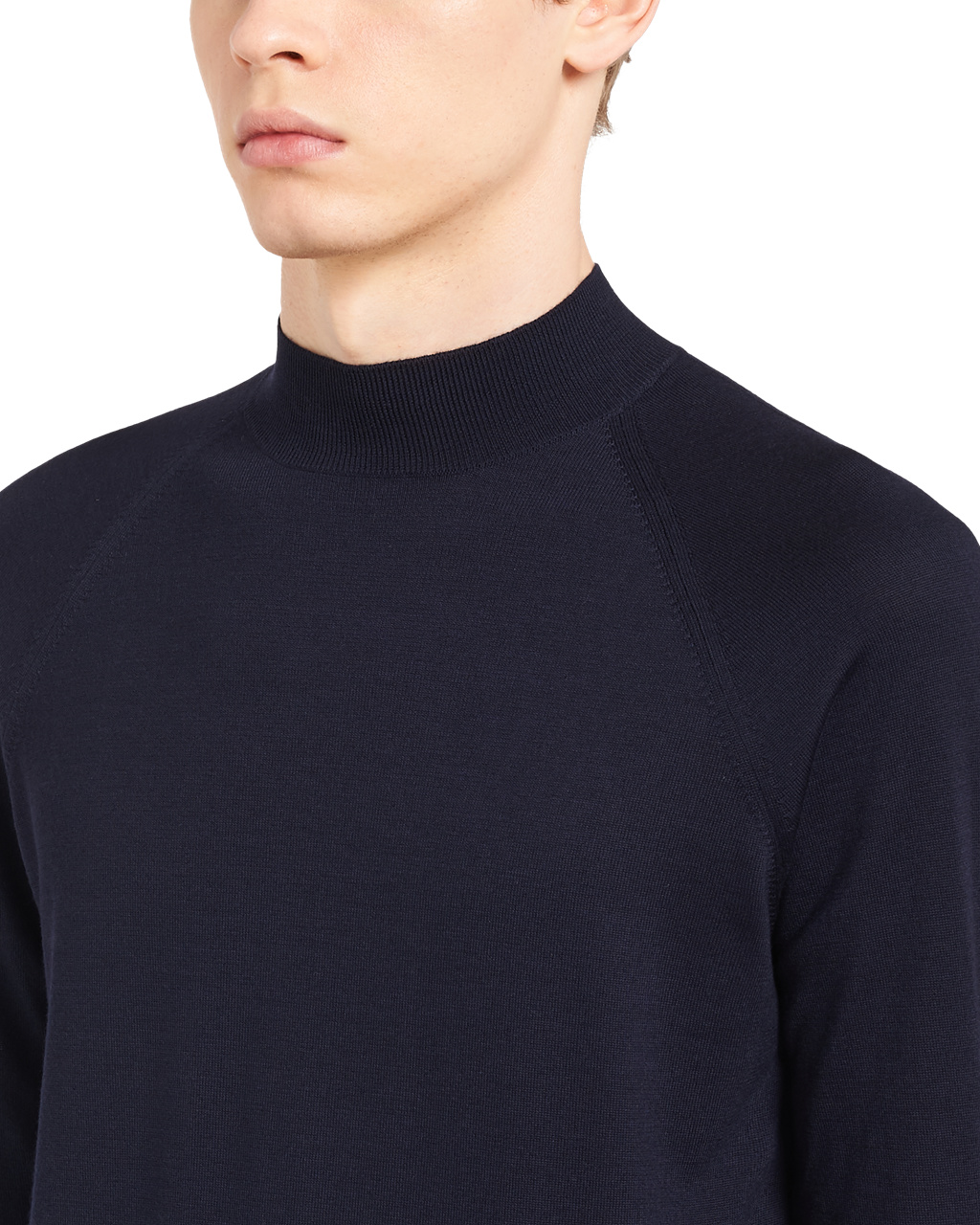 Prada Worsted Wool Turtleneck Sueter Azul Marino | 29538-JKWV