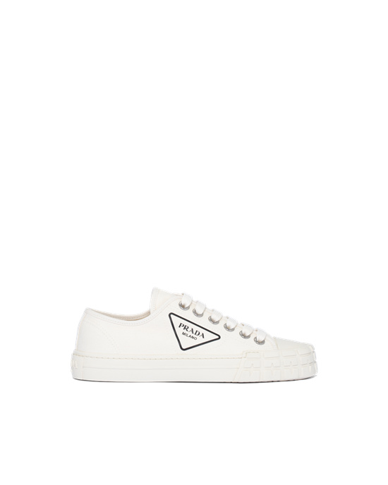 Prada Algodon Lona Sneakers Ivory | 19405-XEAN