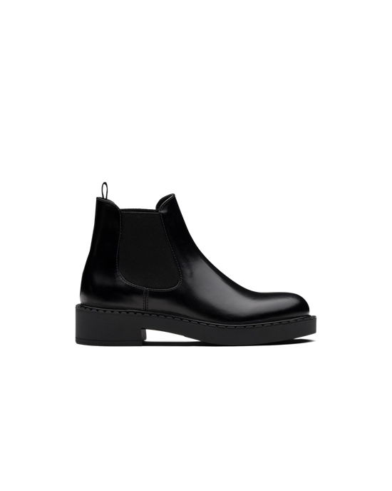 Prada Brushed Calf Cuero Booties Negras | 15036-QZVL