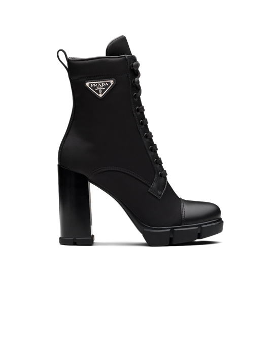 Prada Brushed Cuero And Nylon Booties Negras | 64927-FWQT