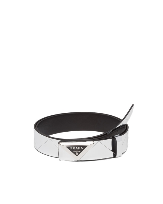 Prada Brushed Cuero Belt Plateadas | 73152-RWAN