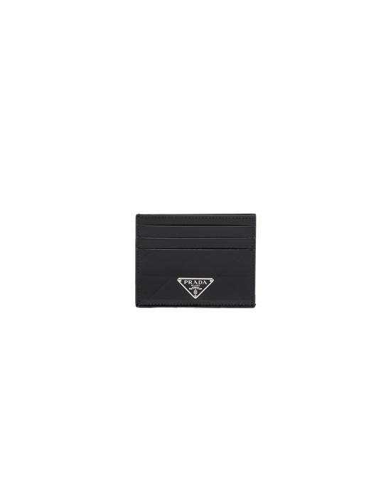 Prada Brushed Cuero Card Holder Negras | 91276-JZIB