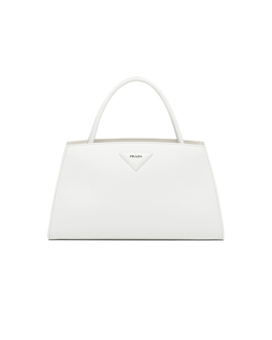 Prada Brushed Cuero Handbag Blancas | 81325-DYKN