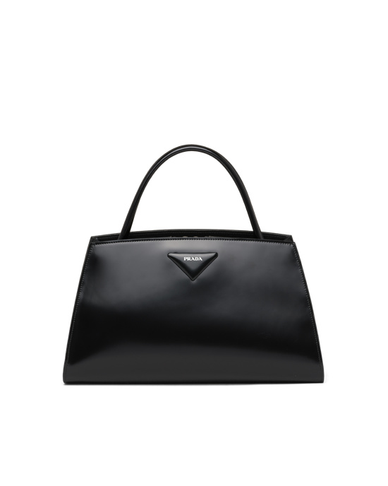 Prada Brushed Cuero Handbag Negras | 98753-WHTS