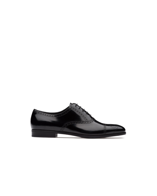 Prada Brushed Cuero Oxford Shoes Negras | 68412-DWJP